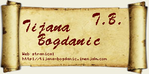 Tijana Bogdanić vizit kartica